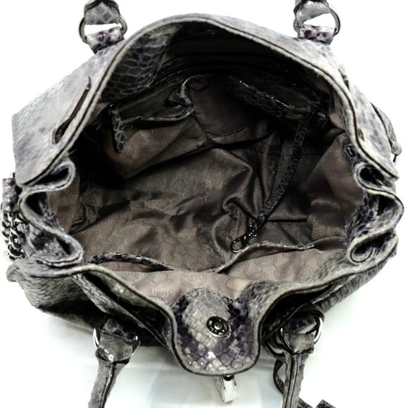 MICHAEL KORS~Hamilton~SPECIAL EDITION GRAY PYTHON LEATHER LARGE SATCHEL BAG - Picture 5 of 5